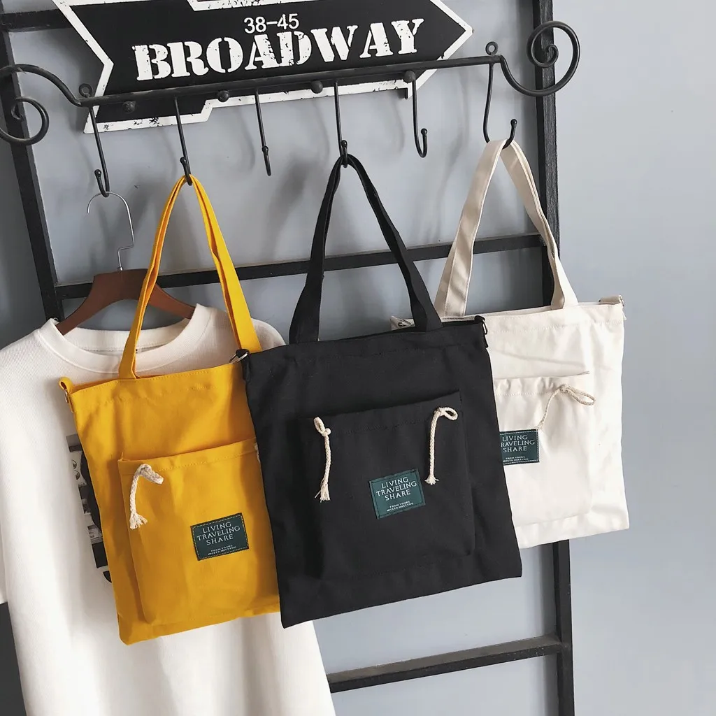 Простая Женская Холщовая Сумка для покупок многоразовые складные экологически