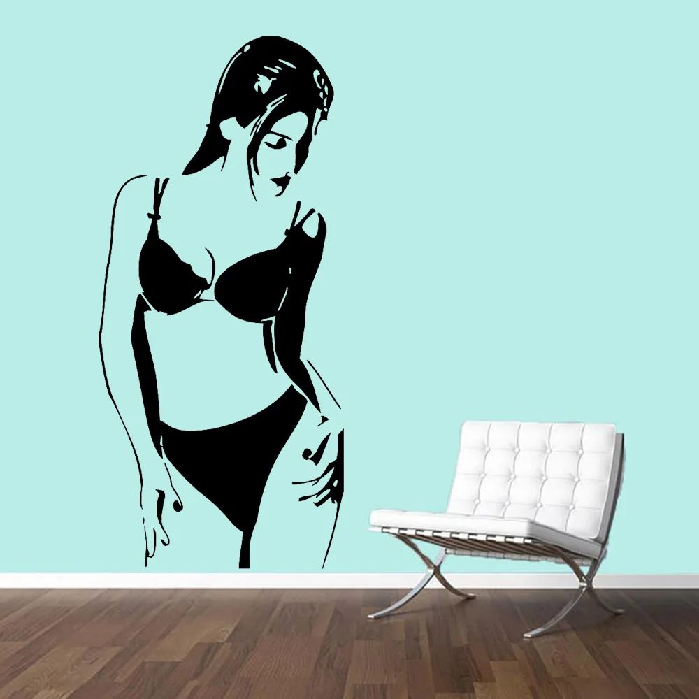 Горячая наклейка на стену с обнаженной девушкой женское белье виниловые
