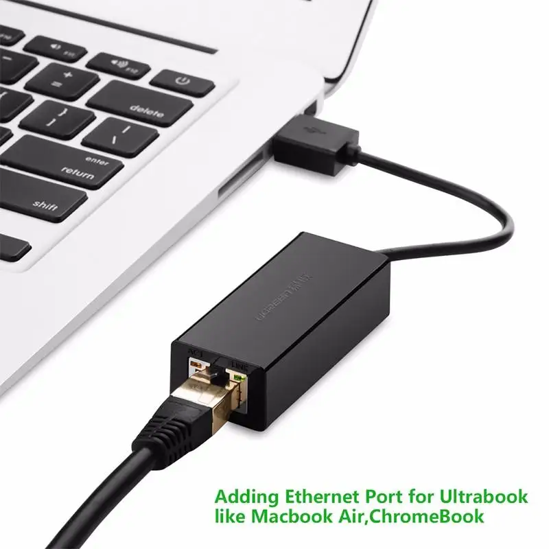 

UGREEN USB 3.0 RJ45 Ethernet LAN Adapter, for 10/100/1000 Mbps Ethernet Supports, Connect With Router, Modem, and Network Switch