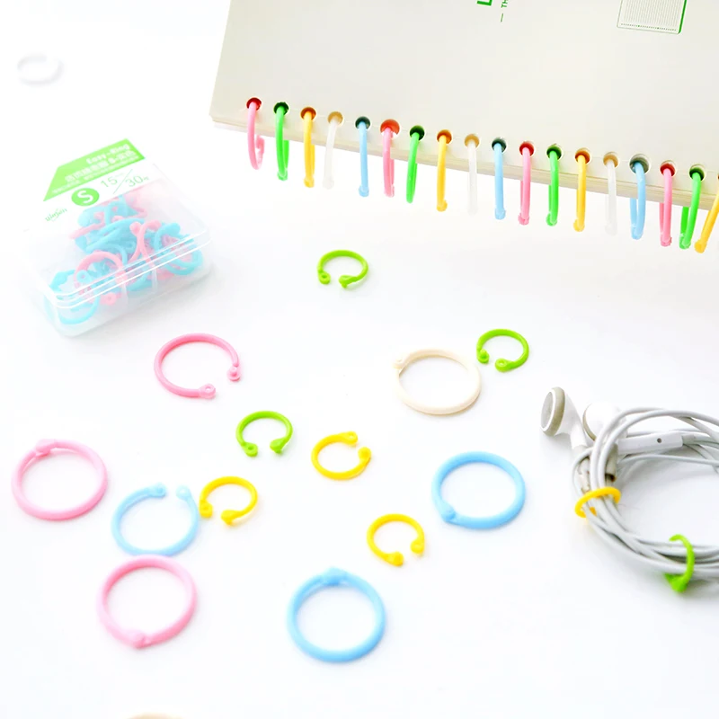 Креативные красочные пластиковые кольца для книг многофункциональное кольцо