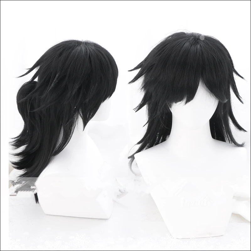 C Demon Slayer: Kimetsu no Yaiba Cosplay Kamado Tanjirou Wig Agatsuma Zenitsu Unisex Curly Fuffy Hair Wigs Party Halloween Props - Цвет: C