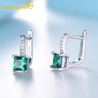 sace gems fashionable s925 sterling silver hanging sky blue topaz gem earings for women simple temperament high sense eardrop