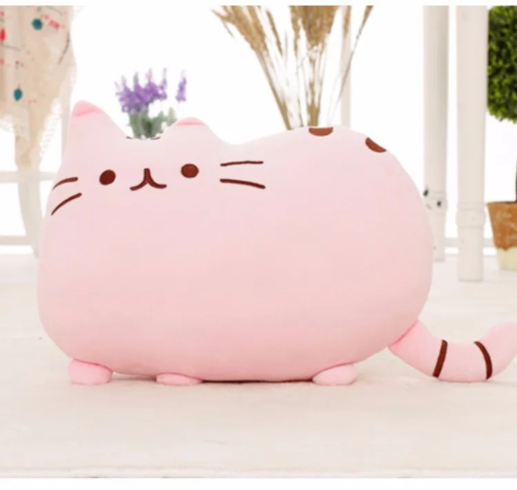 

40*30cm Kawaii Cat Pillow With Zipper Only Skin Without PP Cotton Biscuits Plush Animal Doll Toys Big Cushion Cover Peluche Gift