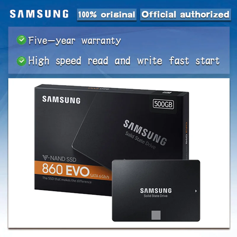 Внутренний твердотельный накопитель Samsung 860 EVO 250 ГБ 500 1 ТБ SATA 3 2 5 дюйма HDD жесткий