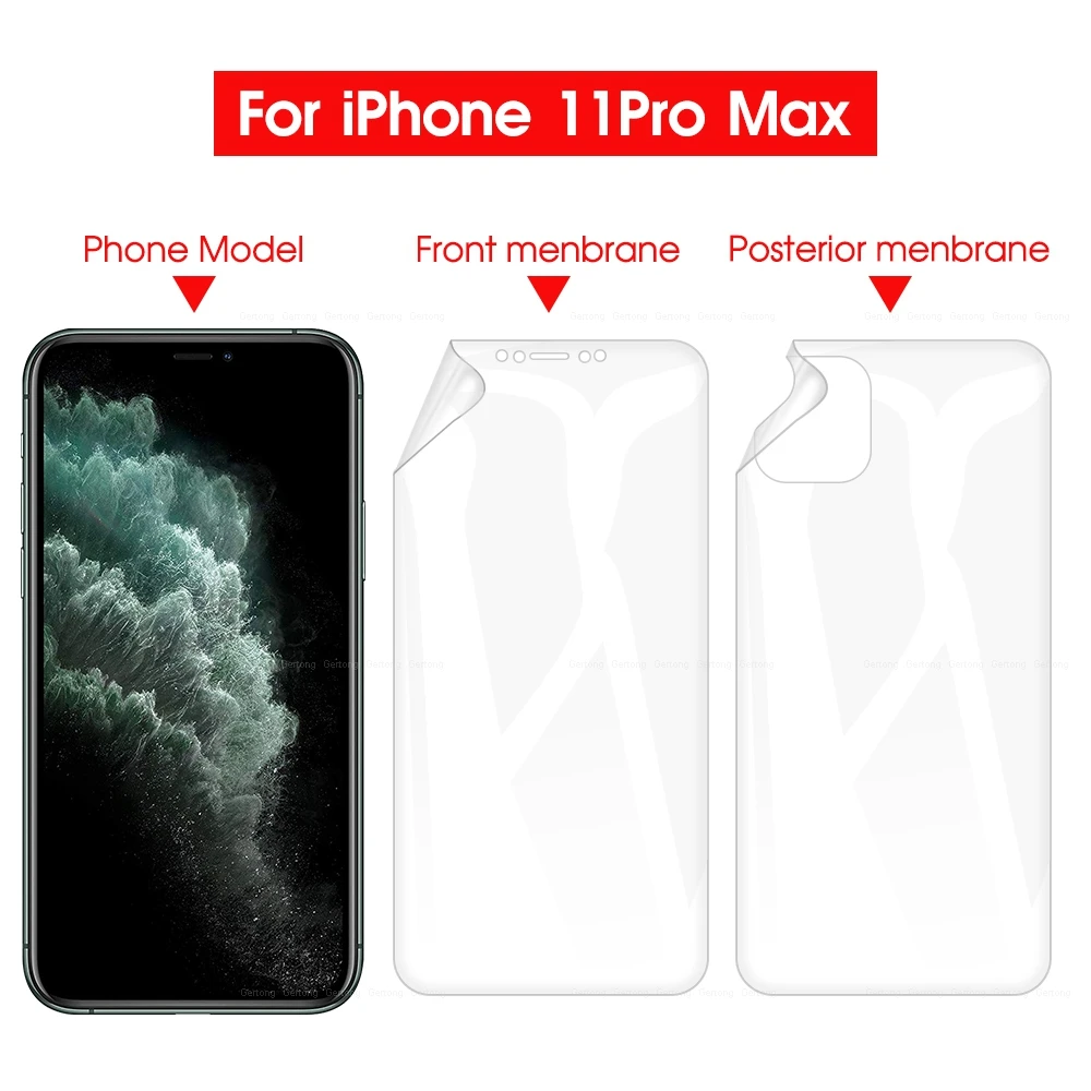 Мягкая Гидрогелевая пленка для iPhone X XS XR Max 11 Pro 7 8 Plus 6 6s PLUS|Защитные стёкла и плёнки