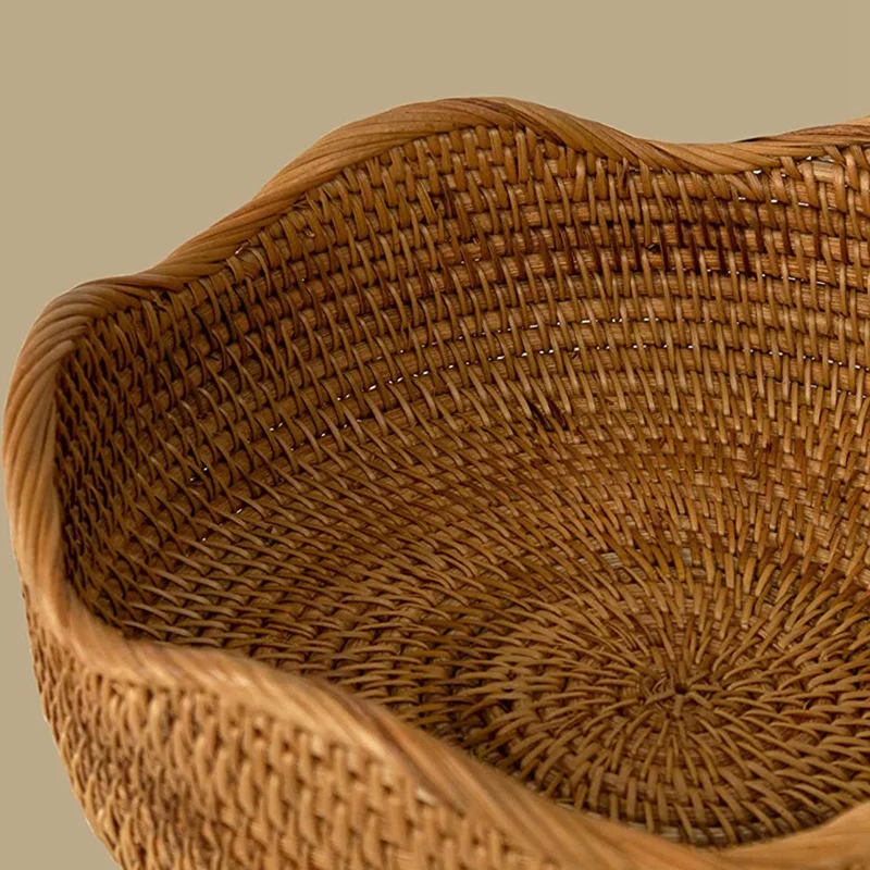 

Bread Serving Basket , Entryway Table Storage Bowl Circular Woven Decorative Straw Tray Basket (Set 2)