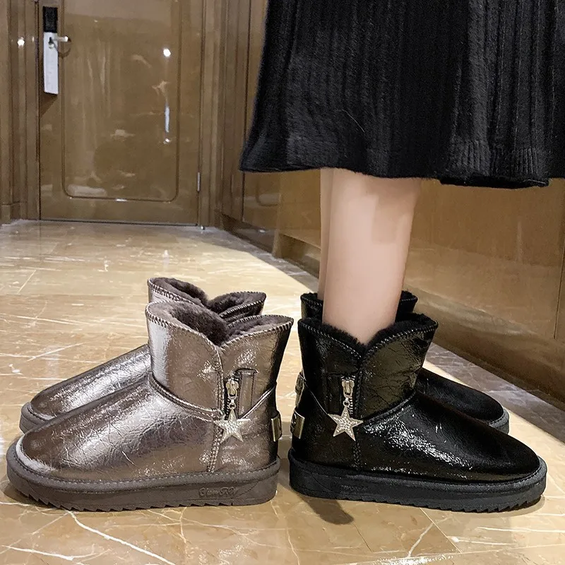 Модные зимние ботинки, новинка зимы 2022, Корейская версия, бархатная теплая хлопковая обувь, повседневные короткие хлопковые ботинки от AliExpress WW