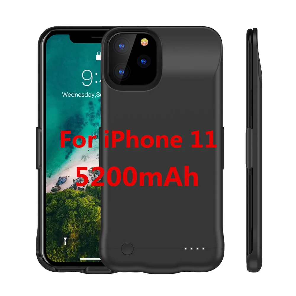 Black for iPhone 11 NTSPACE ультра тонкий внешний аккумулятор чехол для iPhone 11 Pro батарея Чехол резервного питания зарядное устройство чехол для iPhone 11 Pro Max power Case - Цвет: Black for iPhone 11