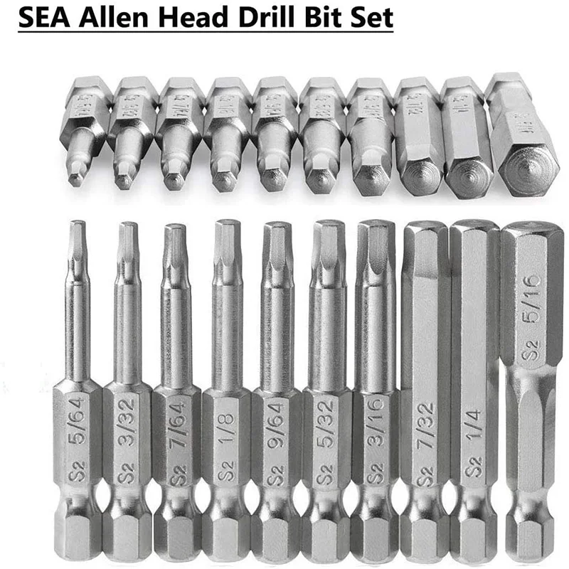 

20Pcs Hex Head Wrench Drill Bit Set Shank Quick Release Magnetic Screwdriver Bits Set (Metric +SAE)