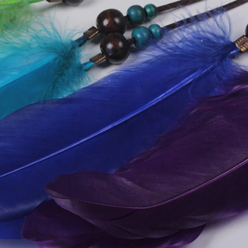 20 см винтажный домашний Декор Ретро Ловец снов из перьев круглые перья настенный