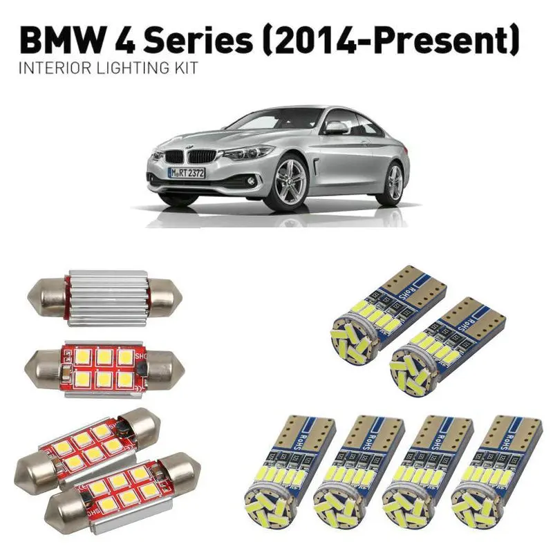 

Светодиодные внутренние фары для BMW 4 серии 2014 + 17 шт., светодиодные фары для автомобилей, комплект освещения, автомобильные лампы без ошибок ...