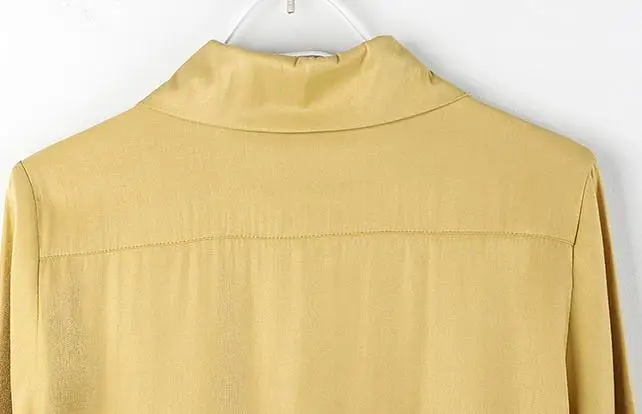 

2020 Spring Autumn New Ladies Women Navy Yellow Long Sleeve Chiffon Blouse Top Shirt , Shirts Blouse for Woman , Womens Clothes