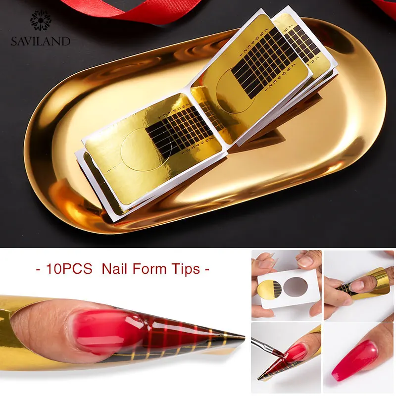 Гелевые наклейки SAVILAND для наращивания ногтей сделай сам Типсы дизайна s бумажный