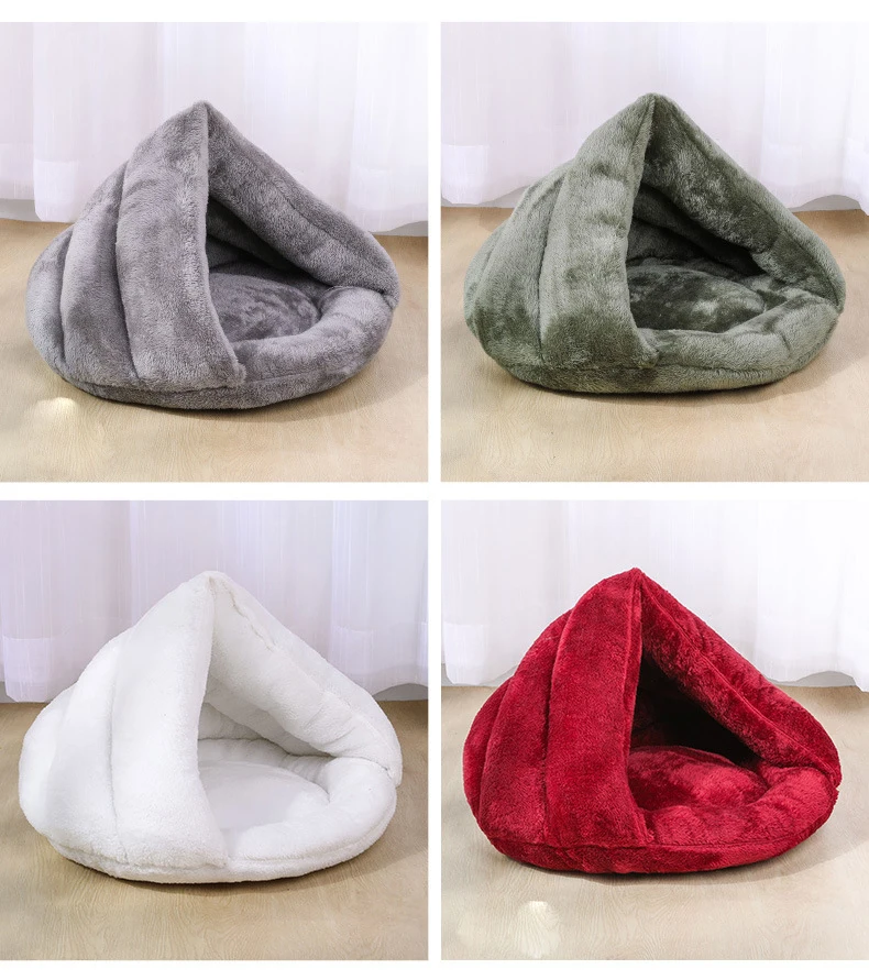 

Winter Warm Pet Bed For Cat Dog Soft Fleece Thicken Nest Kennel Bed Cave House Sleeping Bag Mat Pad Tent Pets Cozy Baskets Beds