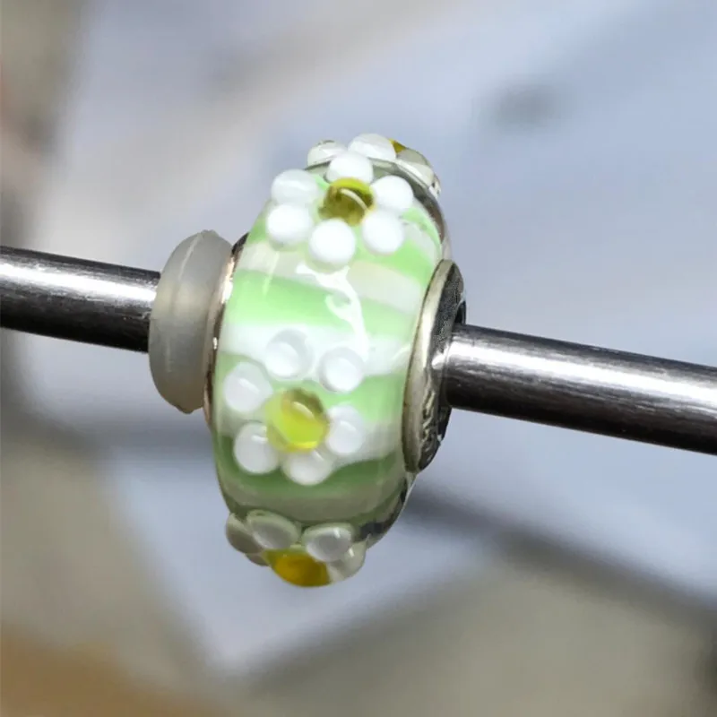 

2020 Весенняя коллекция из муранского стекла с изображением цветка шармы стерлингового серебра 925 пробы подходят для ожерелья Кулон Браслет DIY для женщин ювелирные изделия