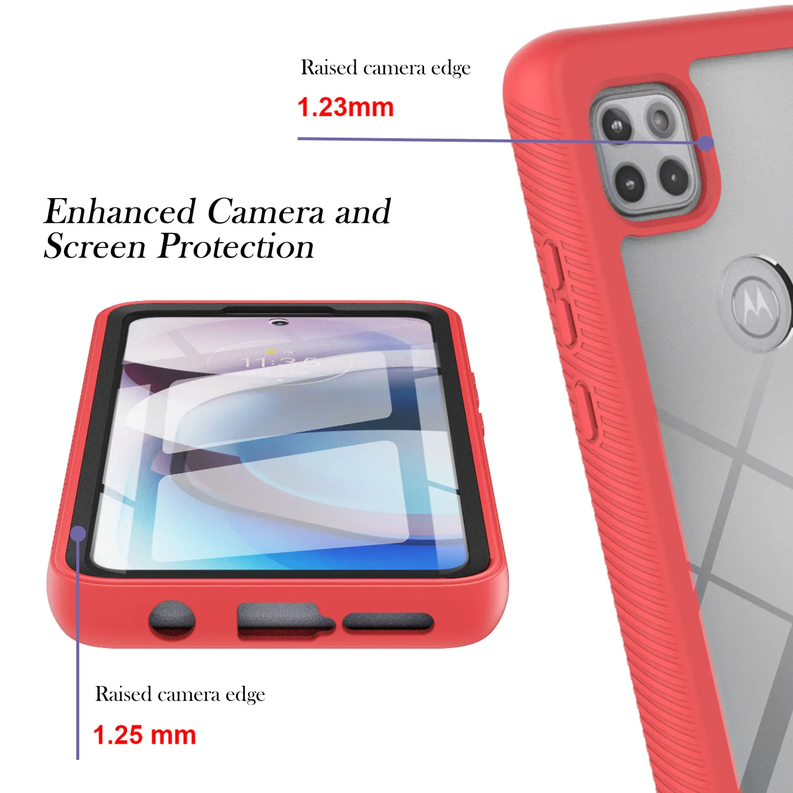 phone case for motorola moto g stylus 2021 one 5g ace power g9 play e7plus clear shockproof full cover built in screen protector free global shipping