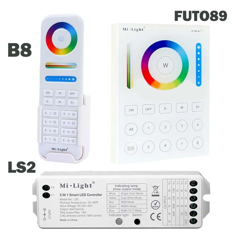 Mi светильник B8 настенная сенсорная панель FUT089 8 Zone дистанционный RF Диммер LS2 5IN 1