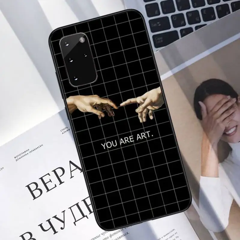 

Funny Hand The Creation of Adam Phone Case For Samsung A40 A31 A50 A51 A71 A20E A20S S8 S9 S10 S20 Plus note 20 ultra