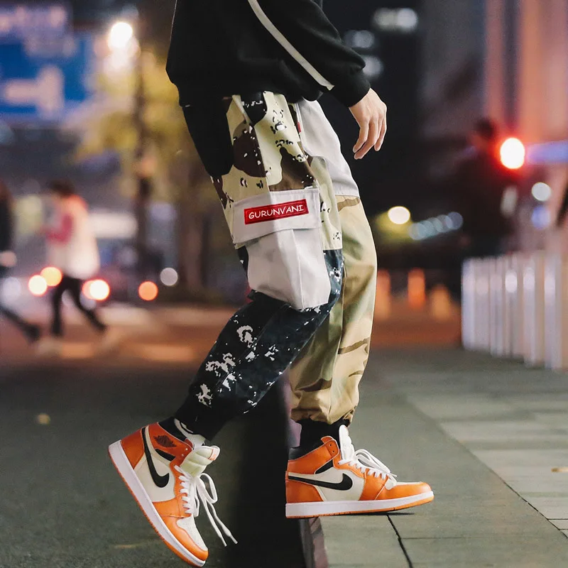 Liketkit мужские брюки карго в стиле хип-хоп 2020 цветные камуфляжные штаны-шаровары