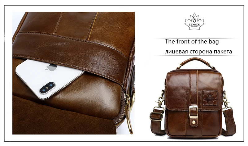 Men's Genuine Leather Bag Shoulder Bag Belt Bags Messenger Bags Men Handbag Fashion Flap Crossbody Luxury Handbag ZZNICK