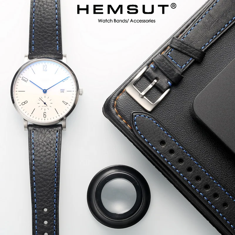 

HEMSUT Italy Genuine Cow Leather Watch Band For Man Vintage Soft Wrap Handmade Leather Watch Straps Quick Release 22mm18mm20mm