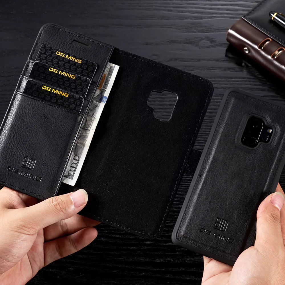 

Shockproof Removable Wallet Case For Samsung Galaxy A8 Plus 2018 A3 A5 J3 J5 2017 EU Flip Leather Cover For A7 A6 Business Coque