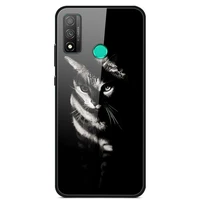 glass case for huawei p smart 2020 phone case back cover with black silicone bumper series 1