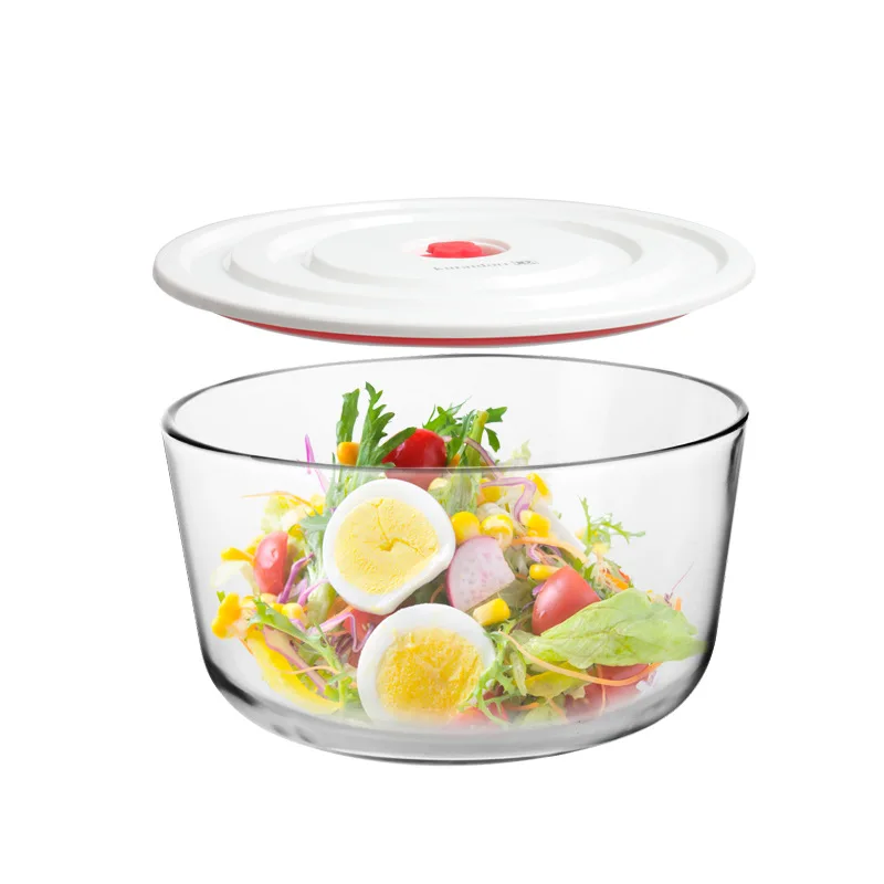 

Round Food Storage Containers Egg Bowl Refrigerator To Store Food Crisper Salad Bowl Can Heat Soup Bowl with Lid Large Size