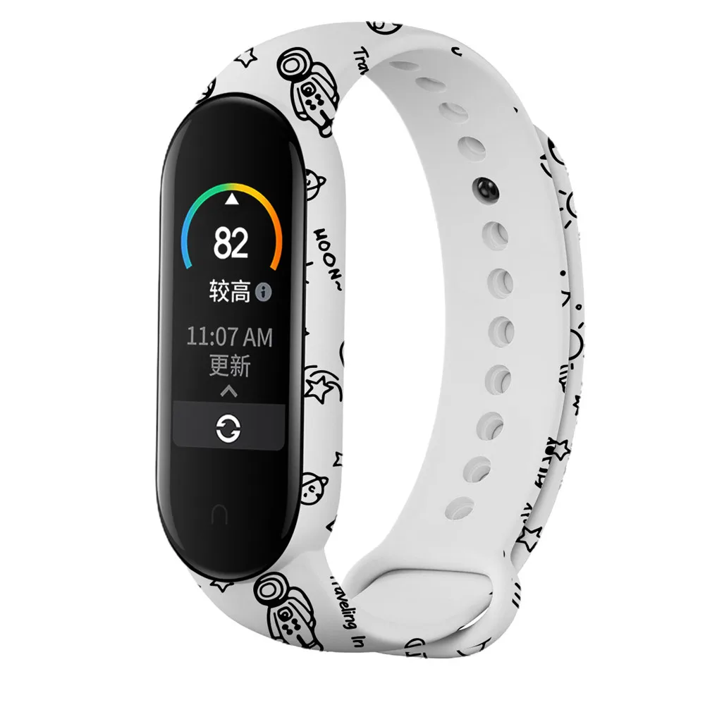 Ремешок с узором для Mi Band 5 Сменные аксессуары силиконовый браслет Xiaomi |