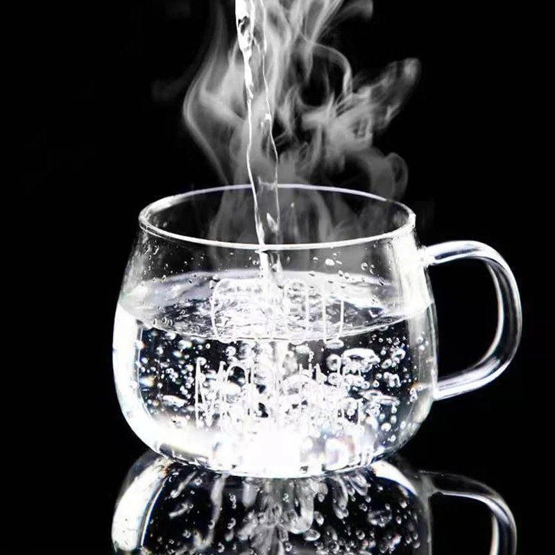 Стеклянная прозрачная чашка из боросиликатного стекла с ручкой термостойкие