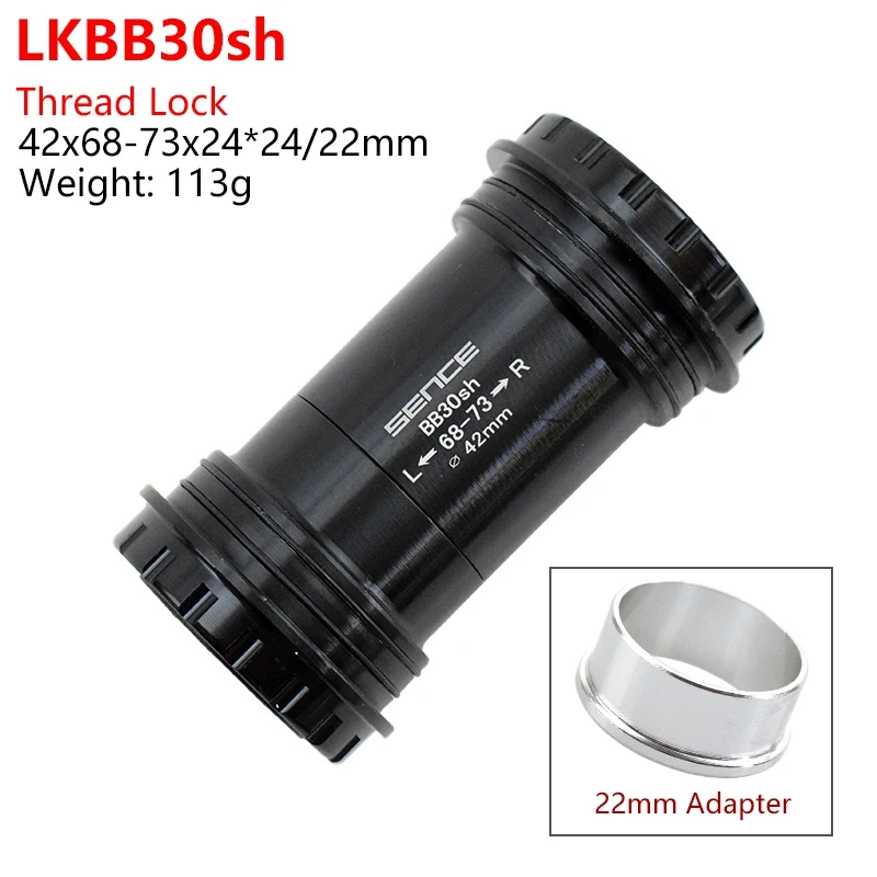 LKBB30sh 42x24-22mm BB30 PF30 BB386 BSA 30 24 22 мм Нижний Кронштейн велосипед BB запчасти, подшипник 68 73 мм центральная ось дорога MTB набор игрушек для SHIMANO SRAM - Цвет: LKBB30sh 42x24-22mm