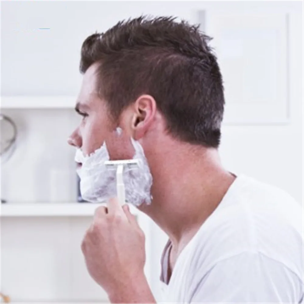 

Бритва для мужчин, одноразовая, с двумя лезвиями, из импортной нержавеющей стали, с пластиковой ручкой