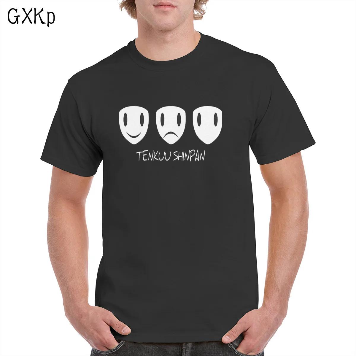 

Tenkuu Shinpan t shirt Unisex Hip Hop T-shirt Anime High-Rise Invasion Tenkuu Mask Graphics Tops 100% Cotton clothes Female/Man