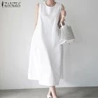 Женский сарафан без рукавов ZANZEA, летнее платье сарафан, длинное женское платье макси, платья для вечерние, 7