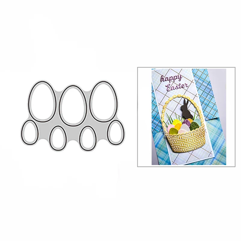 

New Easter Cute Eggs Background DIY Craft Mold 2021 Metal Cutting Dies for Scrapbooking and Gift Card Making Embossing No Stamps