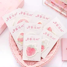 Магазин AngelHere 30 шт./компл. Kawaii клубника блокнот удобный стикер для