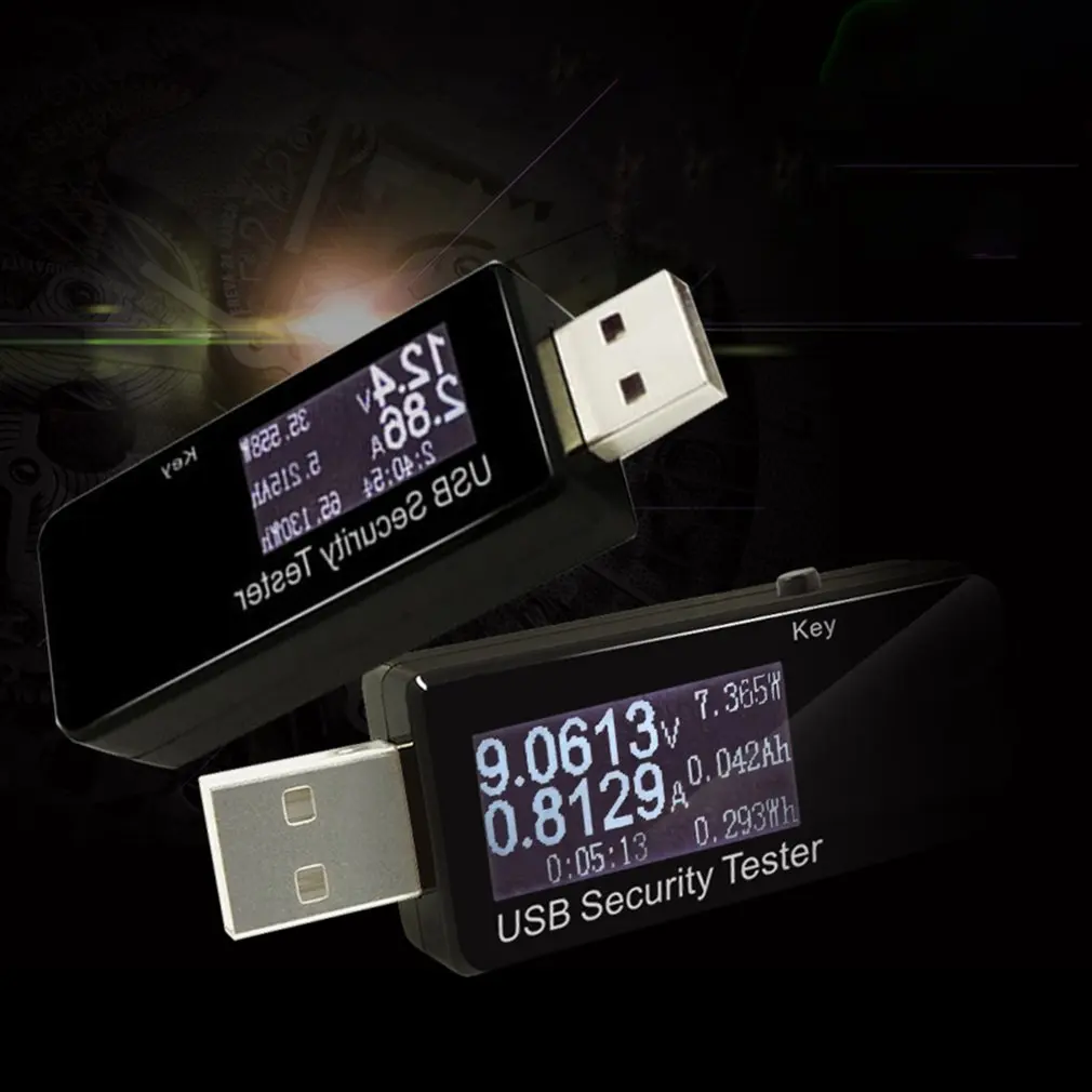 Цифровой USB тестер безопасности компактный светодиодный вольтметр амперметр
