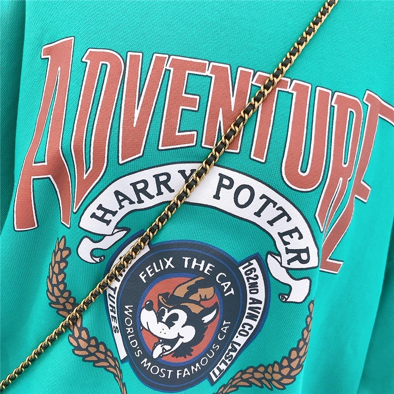

Fashion Cartoon Print Hoodies Funny Sweatshirt Women O-Neck Long Sleeve Pullover Female Plus Size Loose Sweatshirts Tops 2020