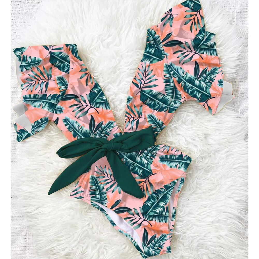 

2020 Sexy Bandage One Piece Swimsuit Women Swimwear Push Up Bathing Suit Hollow Out Monokini Swimsuit Solid Padded Swimming Suit