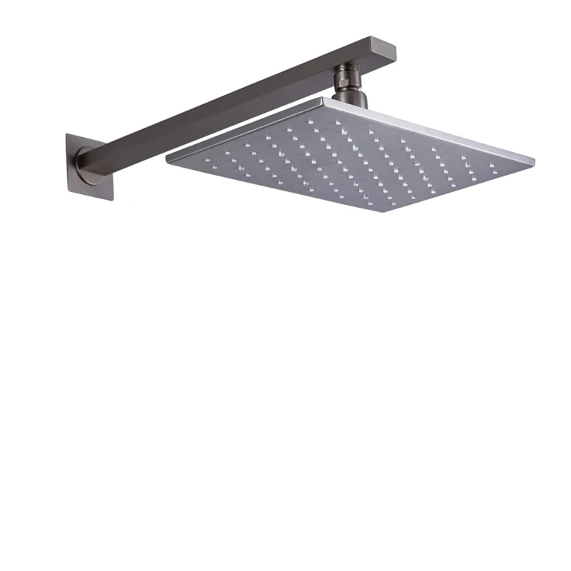 

Brushed Nickel 28X18CM Shower Head LED 3 Color Temperature Changing Bathroom Wall Mount Rainfall Shower
