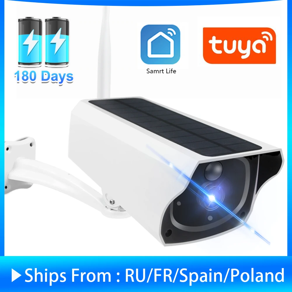 

Outdoor Solar Security Camera 1080P Wireless WiFi Camera Solar Panel Rechargeable Battery Bullet PIR Motion Alarm Two Way Audio