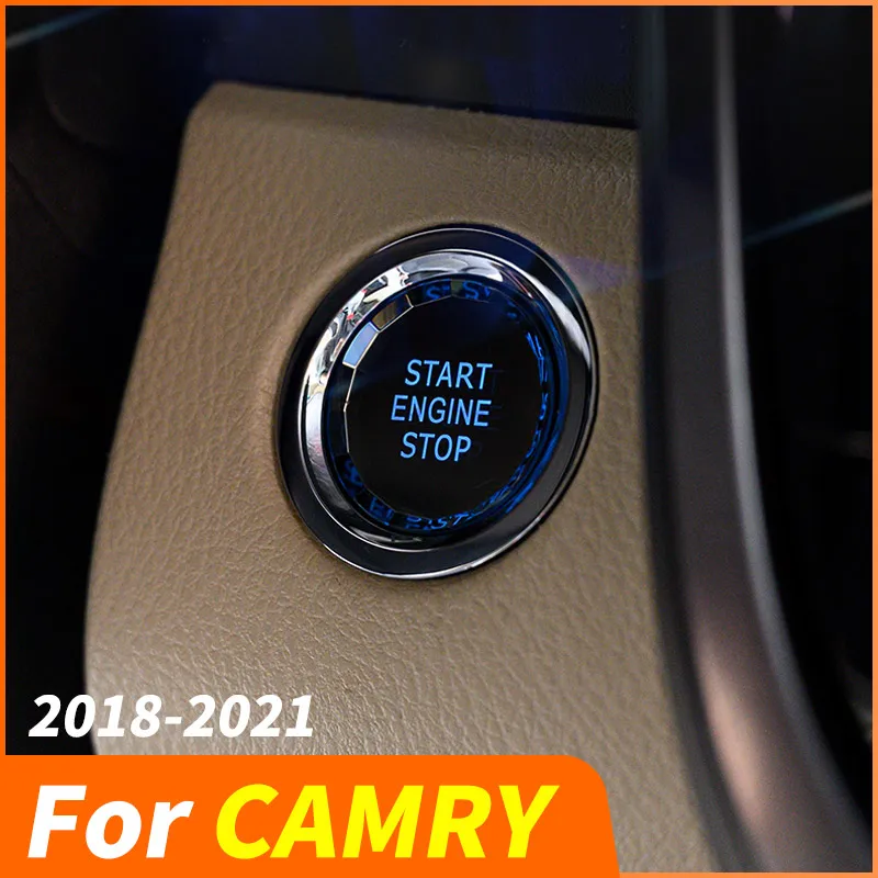 

One Key To Start The Crystal Button, Ignition Frame, For Toyota Camry 8TH XV70 2018 2019 2020 2021 Car Accessories Refit