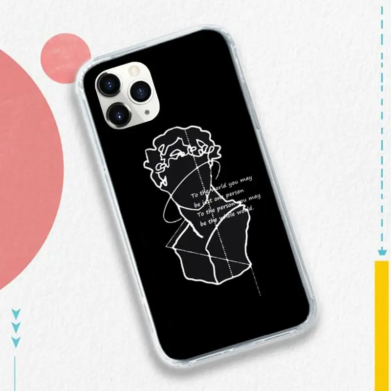 

Simple line David hand smoke Phone Case for iPhone 11 12 pro XS MAX 8 7 6 6S Plus X 5S SE 2020 XR