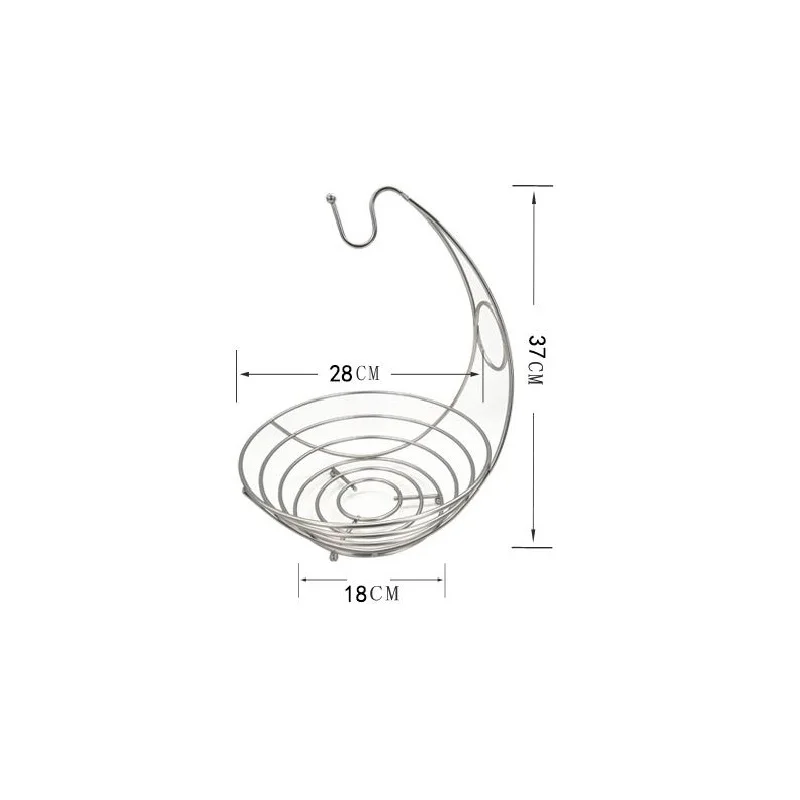 

Kitchen Banana Fruit Basket Stand Iron Crafts Hanger Basket with Fruit Multifunction Metal Storage Rack Home Desktop Organizer