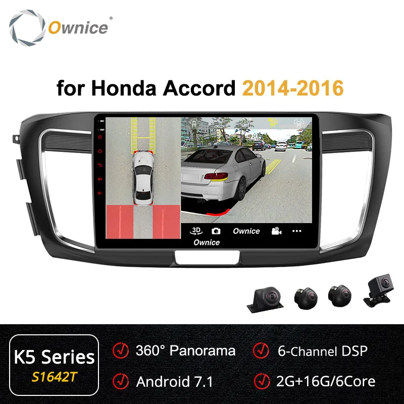 Ownice 10.1" Android 9.0 Car Radio Player GPS Navi k3 k5 k6 for HONDA Accord 9 DVD 4G LTE 360 Panorama DSP SPDIF - Цвет: S1642 K5