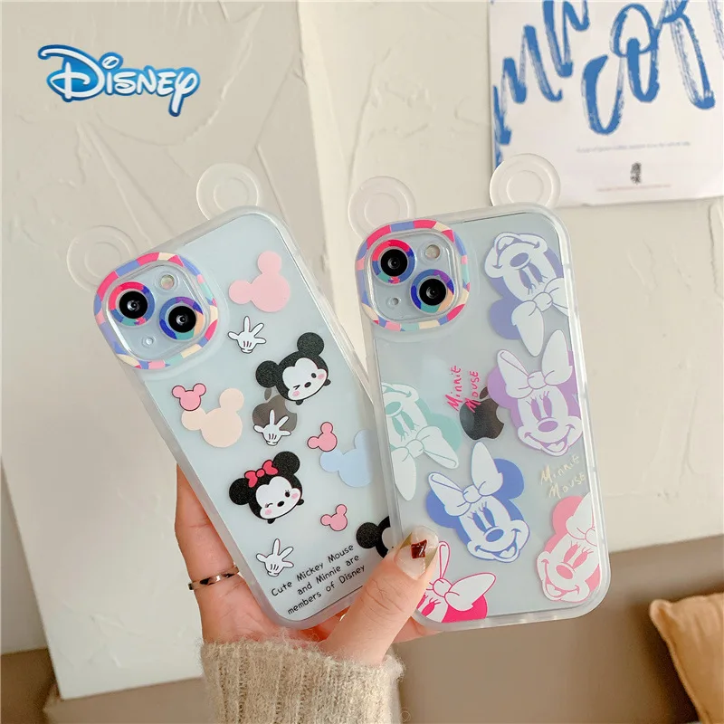 

Disney Mickey Ear Cartoon Phone Case for iPhone 13 13Pro 12 12Pro Max 11 Pro X XS MAX XR 7 8 Plus Cute Anti-Fall Cover Girl Gift