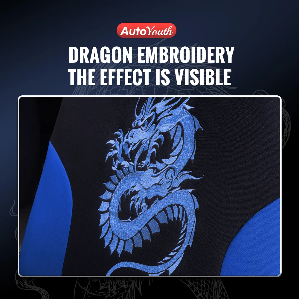 Универсальные чехлы на сиденья автомобиля AUTOYOUTH 9 шт. с рисунком дракона стильный