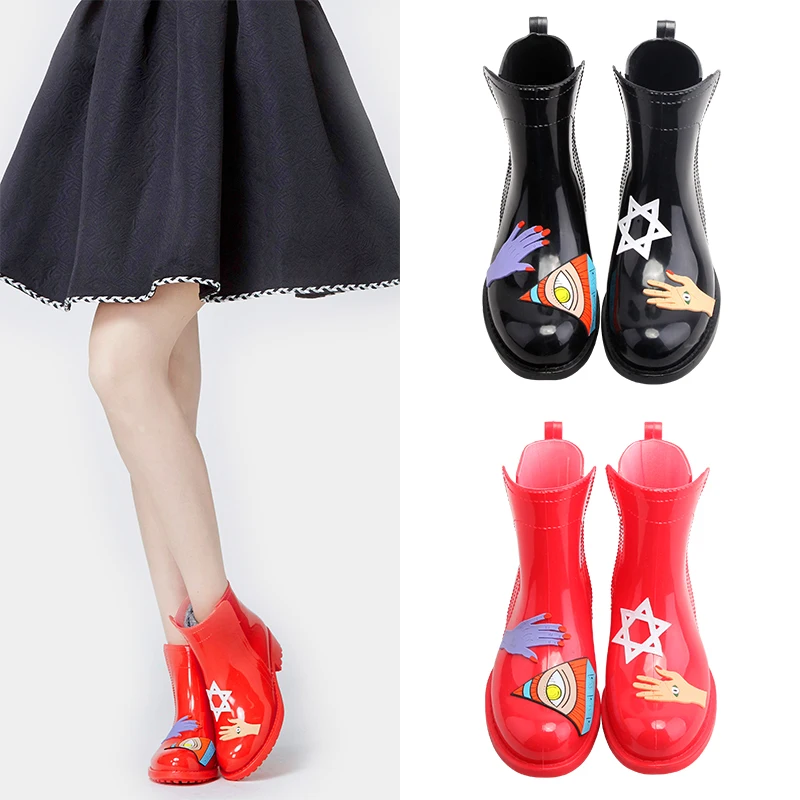 Резиновые сапоги женские Обувь женская Ботинки весна Ботильоны Сапоги глянцевые
