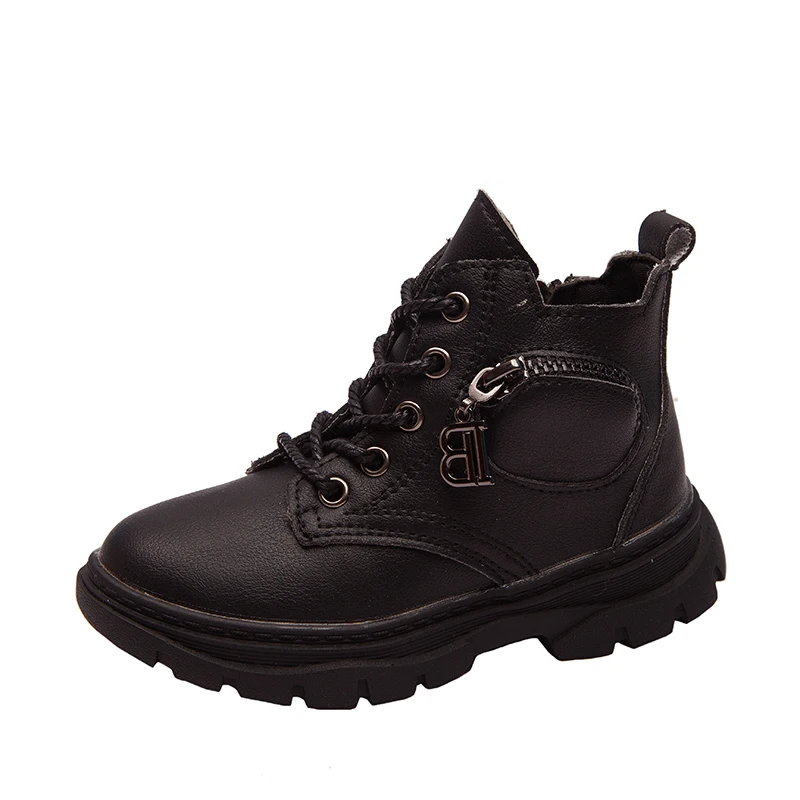 

Kids Winter Boots for Children Boys Girls Martin Boots Tide British Style Kids Ankle Boots White Black Zipper Anti-skid Autumn