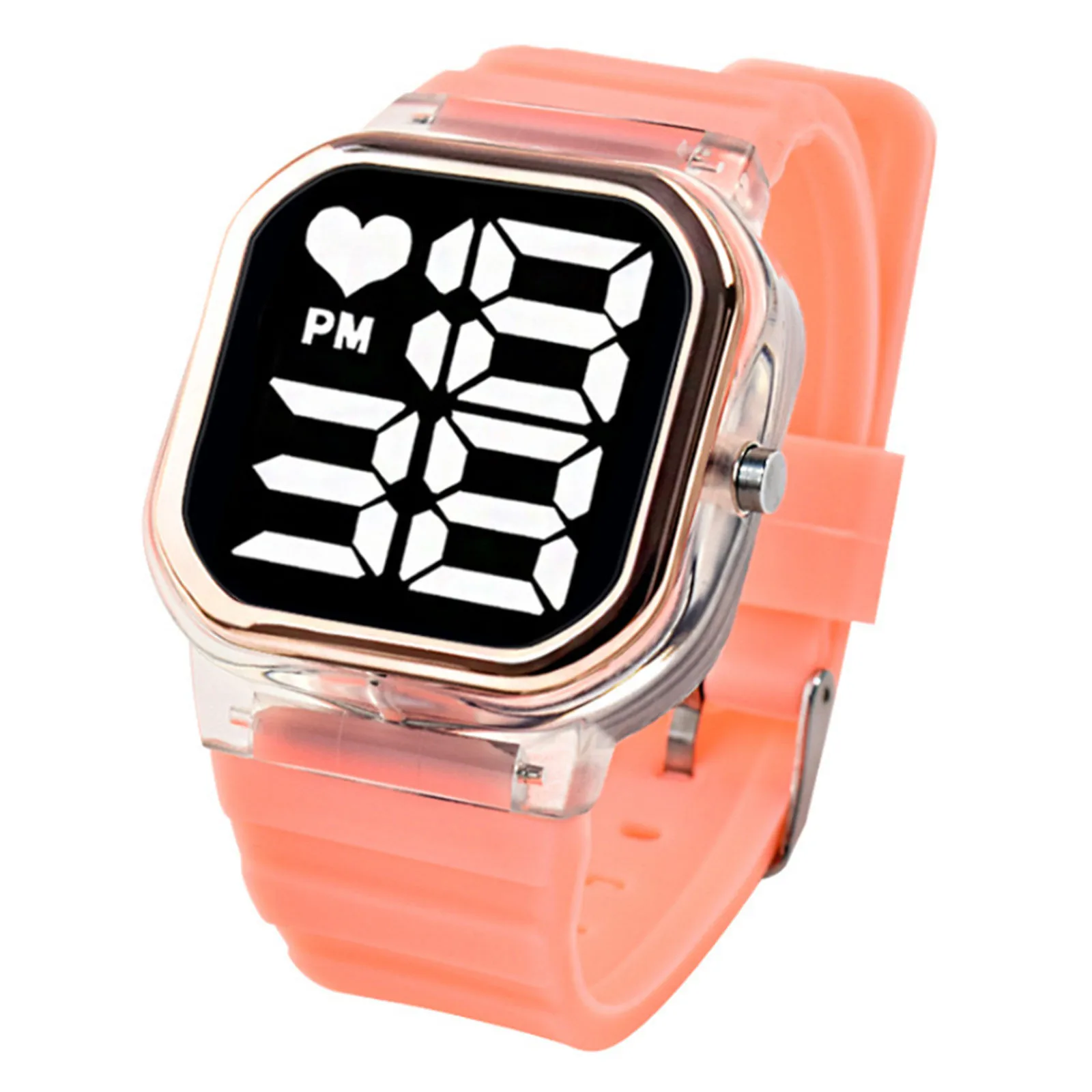 

Women's Fashion Casual Style Silicone Led Watch Girl's Birthday Present Style Women Dress Watch Jelly Wristwatch Solid Color